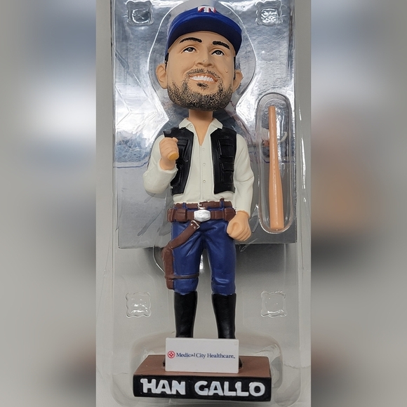 Joey Gallo Texas Rangers Han Gallo Star Wars SGA Bobblehead 2018 NIB LA Dodgers - Picture 2 of 12